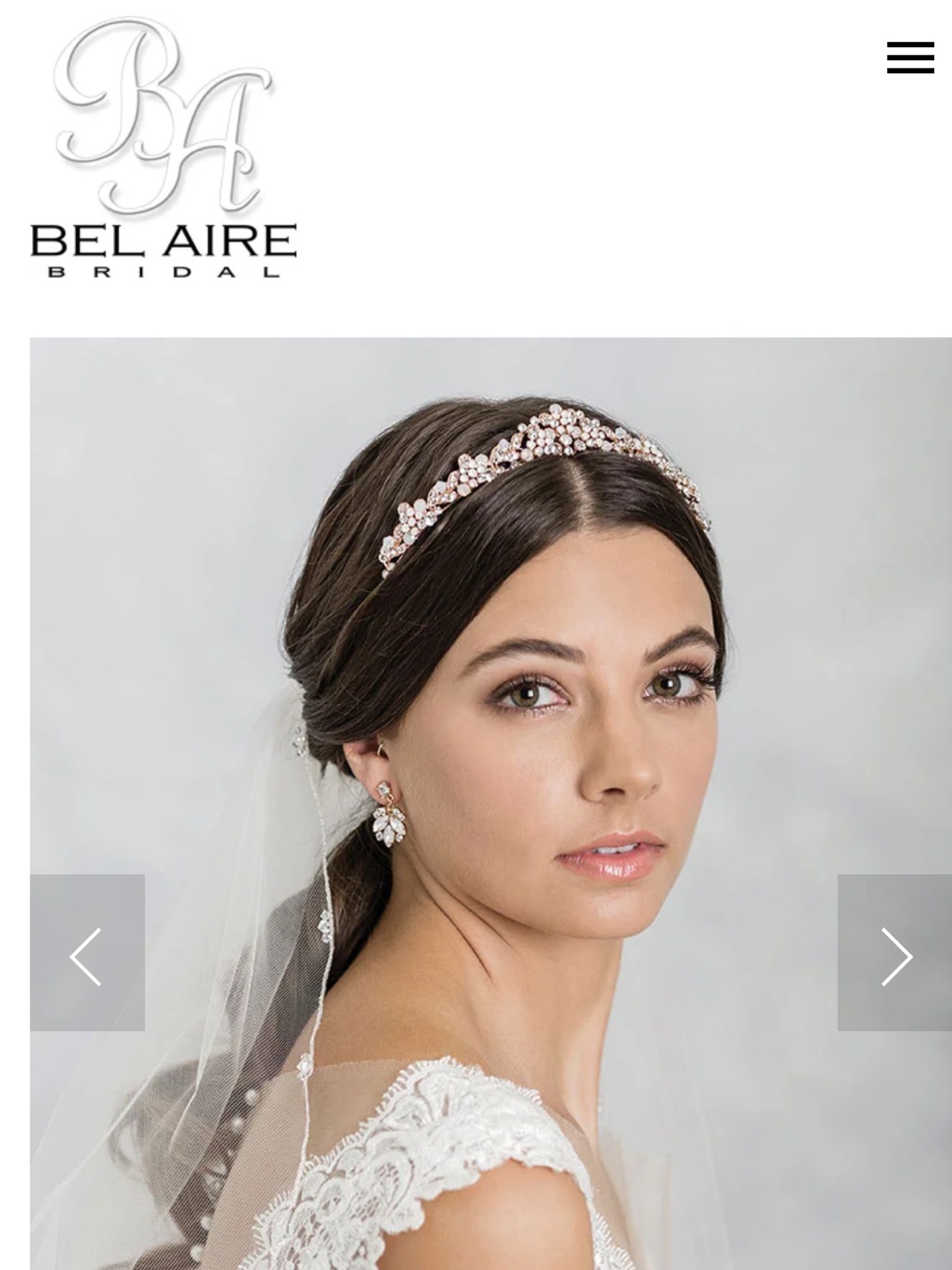 Bel Aire Bridal Rose Gold Opal Crystal Tiara Style 6902 Nwt